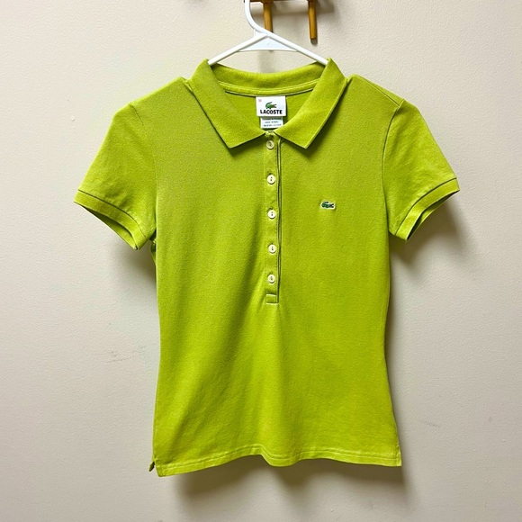 Lacoste Tops - Early 00s Vintage 🐊 Key Lime Green Lacoste Polo
